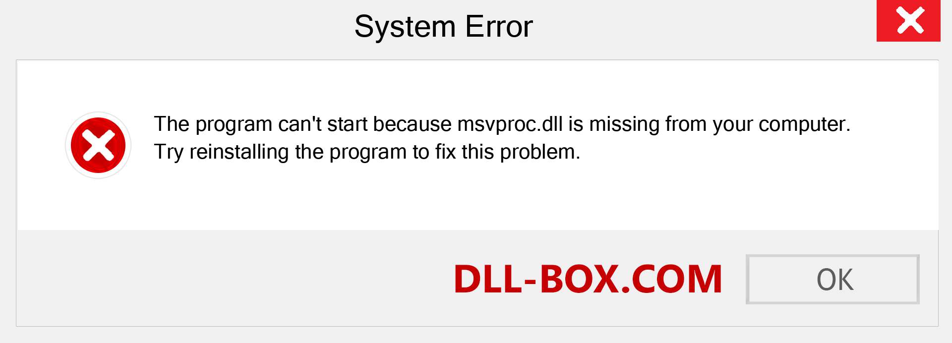  msvproc.dll file is missing?. Download for Windows 7, 8, 10 - Fix  msvproc dll Missing Error on Windows, photos, images